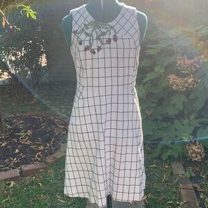 J. Crew Windowpane Embroidered Dress